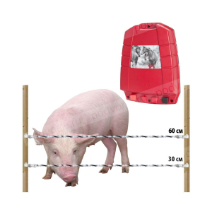 Электропастух комплект для свиней 12 В на 1000 м
