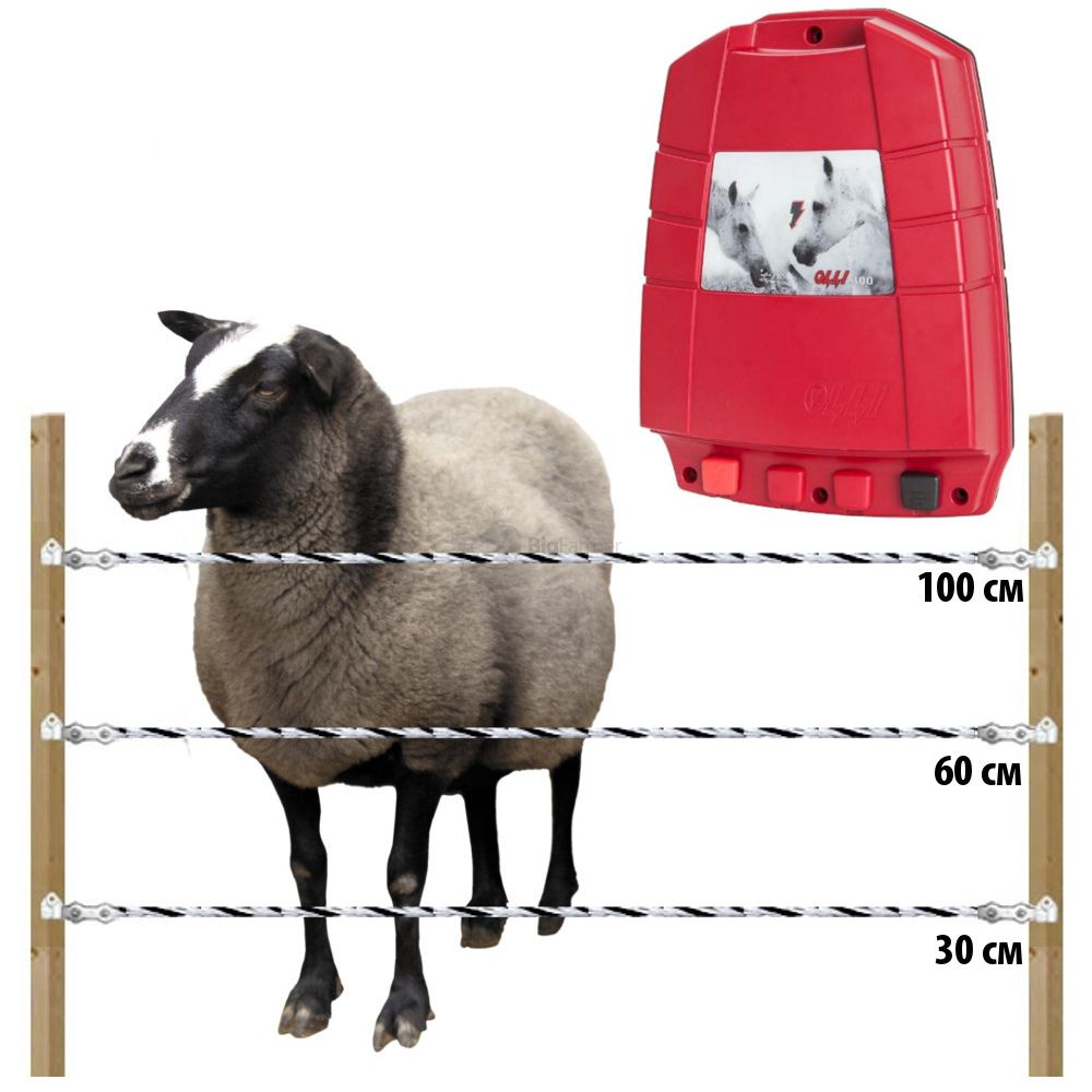 Электропастух комплект для овец 12В на 1000 м