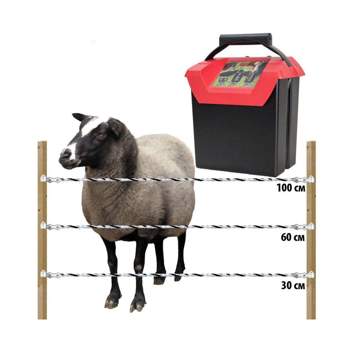 Электропастух комплект для овец 9В/12В на 500 м