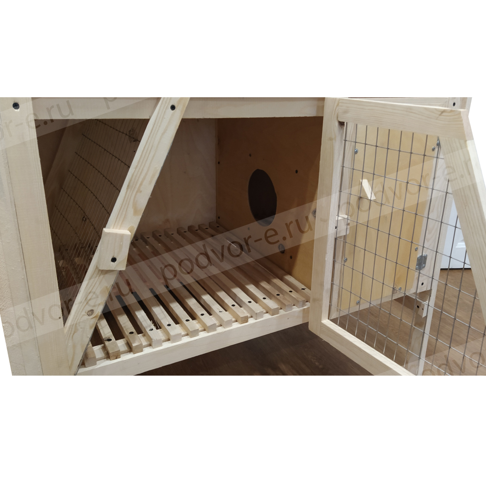 Клетка для кроликов с маточником деревянная