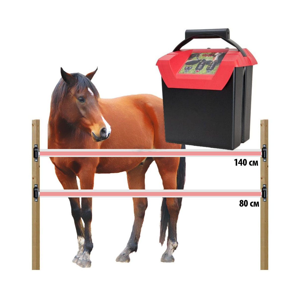 Электропастух комплект для лошадей 12 В на 500 м