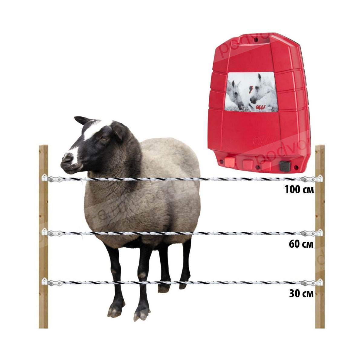 Электропастух комплект для овец 220 В на 500 м