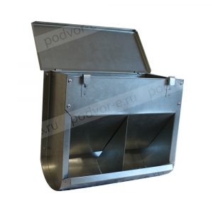 Кормушка для кроликов Оптима 2 отсека с крышкой